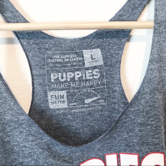 ❌SOLD❌PUPPIES MAKE ME HAPPY Pizza and Puppy Tank - Picture 3 of 3